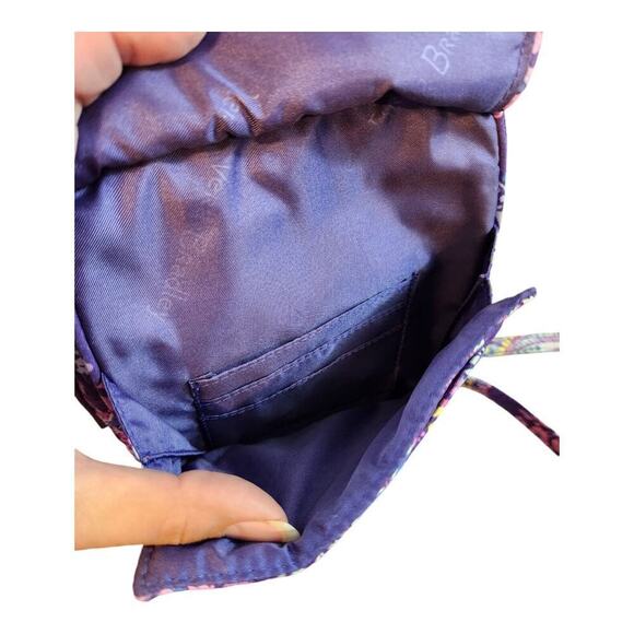 Vera Bradley mini hipster crossbody bag Batik leaves purple purse handbag fall - Picture 10 of 12